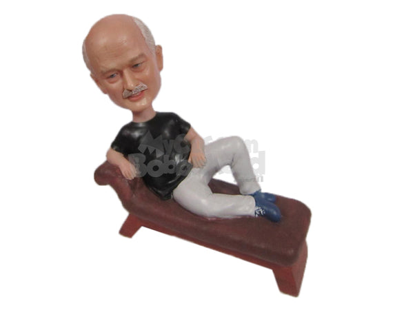 Custom Bobblehead Cool Gentleman Chilling Out On Long Bench - Leisure & Casual Casual Males Personalized Bobblehead & Cake Topper Custom Bobblehead Cool Gentleman Chilling Out On Long Bench - Leisure & Casual Casual Males Personalized Bobblehead & Cake Topper